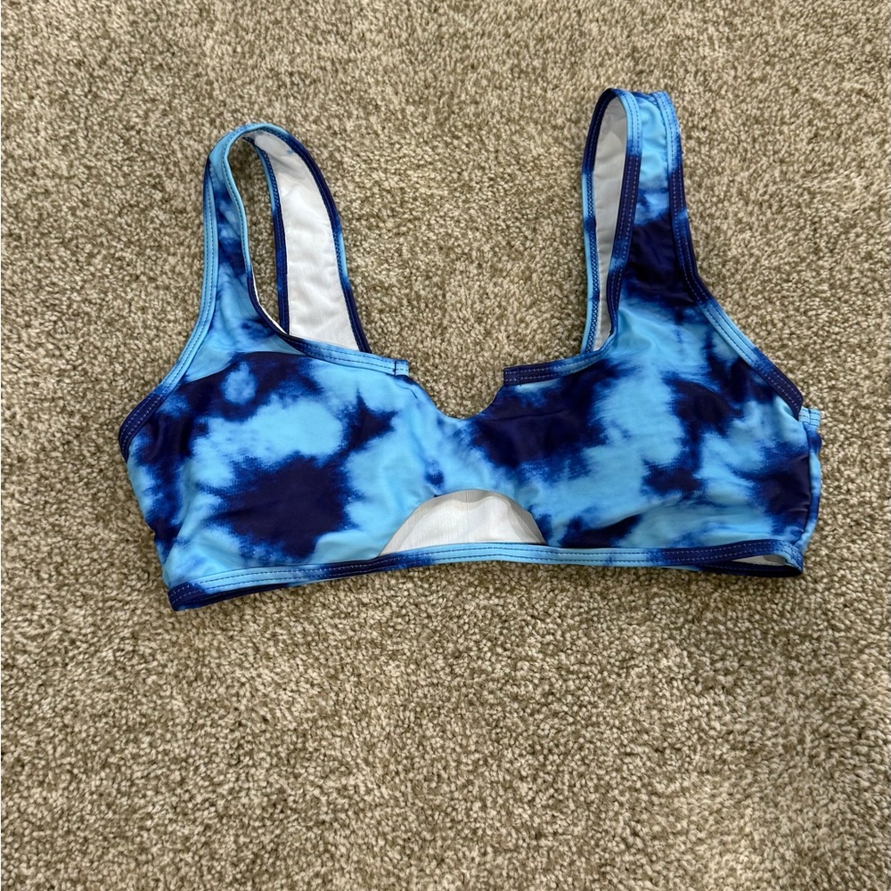 Blue Tie-Dye Bikini Top